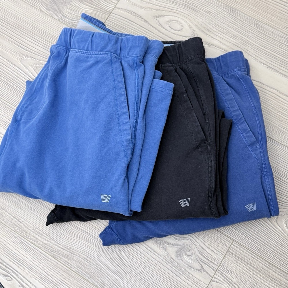 Mack Weldon Ace Sweatpants Mens Large Blue Black Cotton Stretch Joggers Lot Of 3